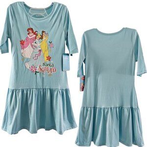 Disney Princesses Santa Squad Christmas Holiday Pullover Jersey Knit Dress NWT